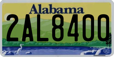AL license plate 2AL8400