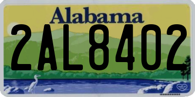 AL license plate 2AL8402