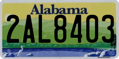 AL license plate 2AL8403