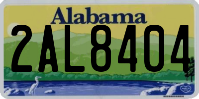AL license plate 2AL8404