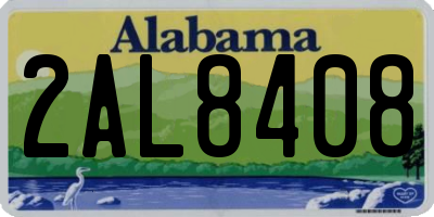 AL license plate 2AL8408