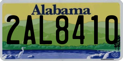 AL license plate 2AL8410