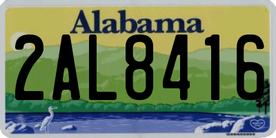 AL license plate 2AL8416