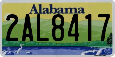 AL license plate 2AL8417