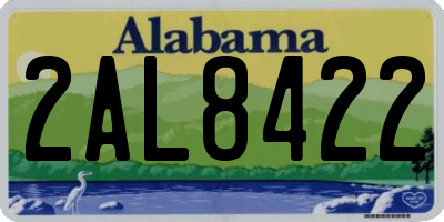 AL license plate 2AL8422