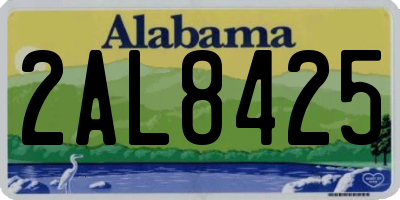 AL license plate 2AL8425