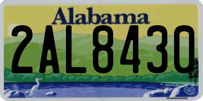 AL license plate 2AL8430