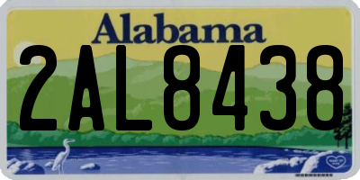 AL license plate 2AL8438