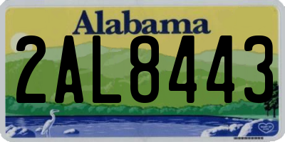 AL license plate 2AL8443