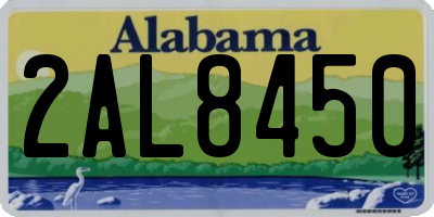 AL license plate 2AL8450