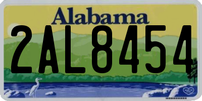 AL license plate 2AL8454
