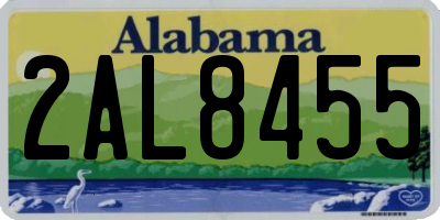 AL license plate 2AL8455