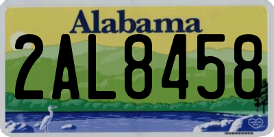 AL license plate 2AL8458