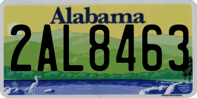 AL license plate 2AL8463
