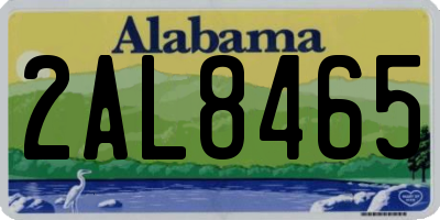 AL license plate 2AL8465