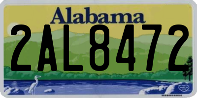 AL license plate 2AL8472