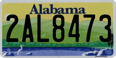 AL license plate 2AL8473
