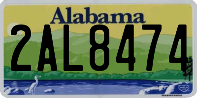 AL license plate 2AL8474