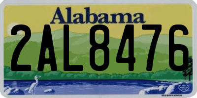 AL license plate 2AL8476
