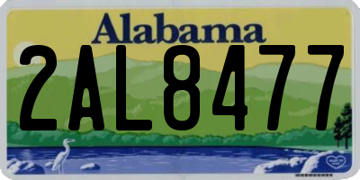 AL license plate 2AL8477