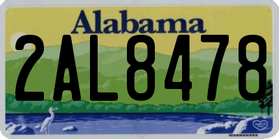 AL license plate 2AL8478