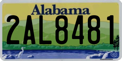 AL license plate 2AL8481
