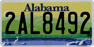 AL license plate 2AL8492