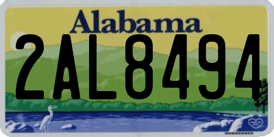 AL license plate 2AL8494