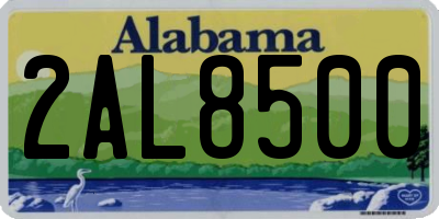 AL license plate 2AL8500