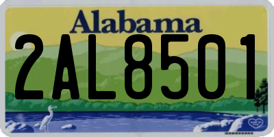 AL license plate 2AL8501
