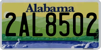 AL license plate 2AL8502