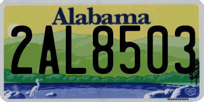 AL license plate 2AL8503