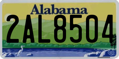 AL license plate 2AL8504