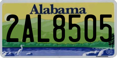 AL license plate 2AL8505