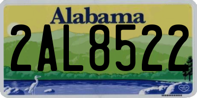 AL license plate 2AL8522