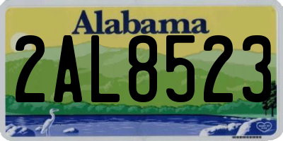 AL license plate 2AL8523