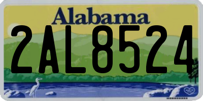 AL license plate 2AL8524