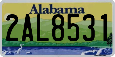 AL license plate 2AL8531