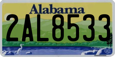 AL license plate 2AL8533