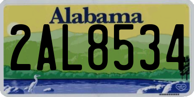 AL license plate 2AL8534