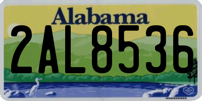 AL license plate 2AL8536