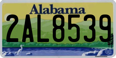 AL license plate 2AL8539