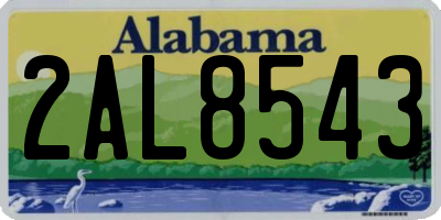 AL license plate 2AL8543