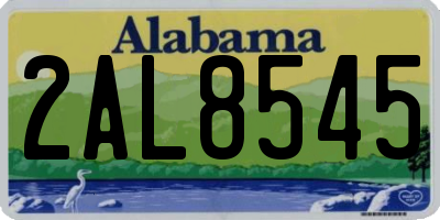 AL license plate 2AL8545