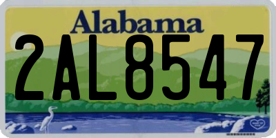 AL license plate 2AL8547