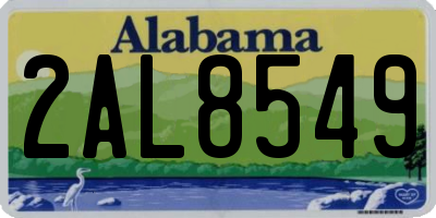 AL license plate 2AL8549