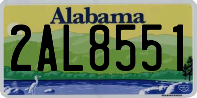 AL license plate 2AL8551
