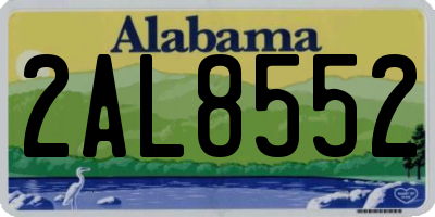 AL license plate 2AL8552