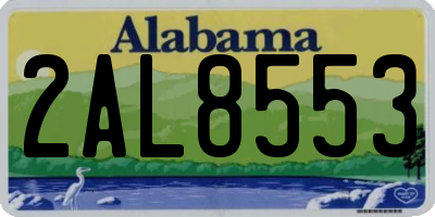 AL license plate 2AL8553