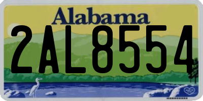 AL license plate 2AL8554